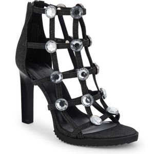 Karl Lagerfeld Beatriz Rhinestone Pump/Sandal, Sz 8, (imperfection in 7th photo)